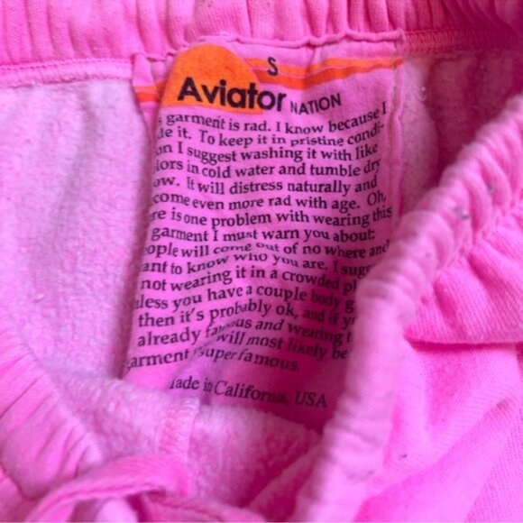 Aviator Nation Neon Pink Bolt Sweatpants Size S - Picture 6 of 7